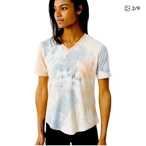 ZYIA Active Hendrix Dusk Go To Pocket Pastel Tie Died T-Shirt. Size small - Picture 7 of 7